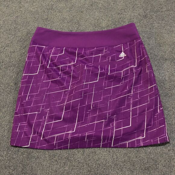 Adidas Golf Skort 2 ClimaCool Purple White Back Pocket Side Zip - Picture 2 of 12